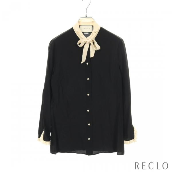 GUCCI（グッチ） インターロッキングGボタン ブラウス スタンドカラー