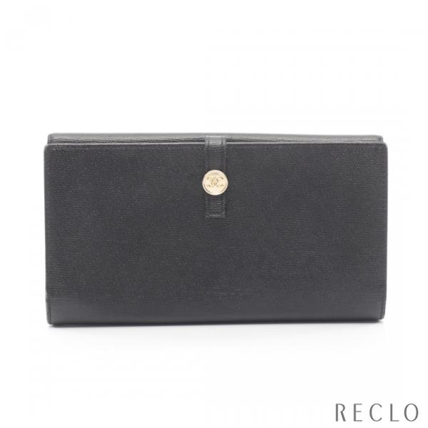 シャネル CHANEL ココボタン 二つ折り長財布 財布 レザー レディース ブラック系 A20905 【中古】 CHANEL（シャネル） ココボタン 二つ折り長財布 Wホック財布 レザー