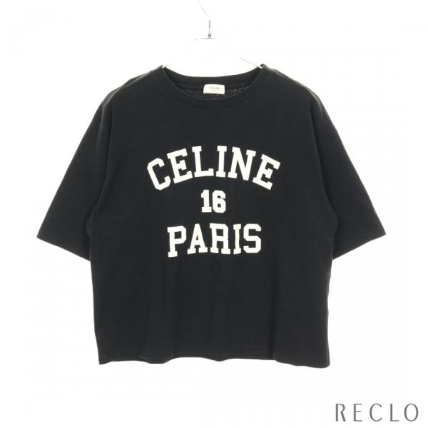 CELINE（セリーヌ） 半袖Tシャツ ロゴプリント コットン ブラック