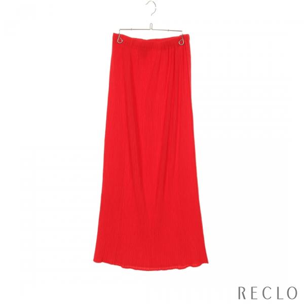 【BIGお買い物ラリー★30%OFFセール中】イッセイミヤケ ISSEY MIYAKE スカートプリーツ ♯4サイズ ウエストゴム レッド 中古 ISSEY MIYAKE（イッセイミヤケ） プリーツ スカート レッド IM-63FG904