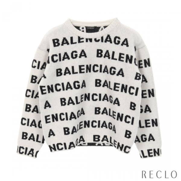 BALENCIAGA（バレンシアガ） ニット クルーネック 長袖 ロゴ総柄