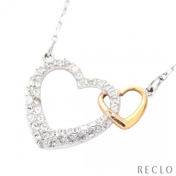 スワロフスキー　スパークリングハート SWAROVSKI（スワロフスキー） ディアスモール ダブルハート ネックレス