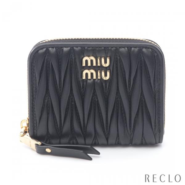 ミュウ ミュウ Miu Miu MATELASSE？MIU マテラッセ ケース 財布 レザー レディース ブラック系 5MM268AFPPF0002 【新品】 miu miu（ミュウミュウ） miu miu MATELASSE'MIU マテラッセ コイン