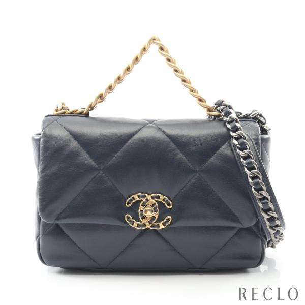シャネル CHANEL 19 ディズヌフ マトラッセ ショルダーバッグ バッグ ラムスキン（羊革） レディース ネイビー系 AS1160 【中古】 CHANEL（シャネル） CHANEL 19 ディズヌフ マトラッセ チェーン
