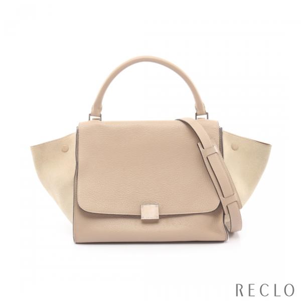 CELINE 2way ハンドバッグ　トラペーズ　ミディアム　レザー×スエード CELINE（セリーヌ） トラペーズ ミディアム ハンドバッグ レザー