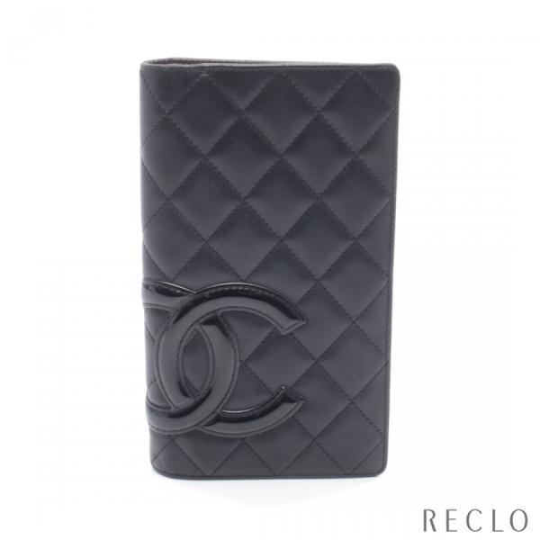 CHANEL（シャネル） カンボンライン 二つ折り長財布 レザー エナメル