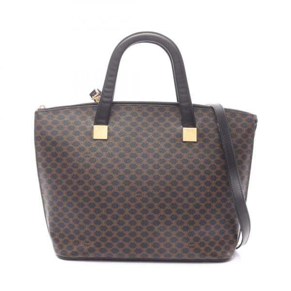 美品☆CELINE トートバッグ 黒 マカダム柄 バケツ型 PVC 【公式通販】