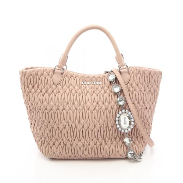 爆買 ミュウ Miu マテラッセ クリスタル 2WAY ハンドバッグ バッグ
