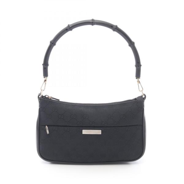 【未使用に近い】GUCCI クリップ　キャンバス　GG シマ　バンブー　竹 GUCCI（グッチ） バンブー GGキャンバス ハンドバッグ バッグ
