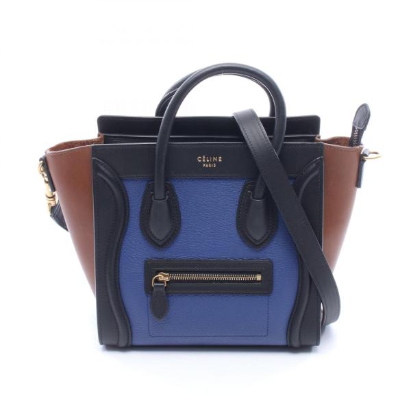 美品　CELINE ラゲージ ナノ 2way ショルダーバッグ CELINE（セリーヌ） ラゲージ ナノショッパー 2WAY ハンドバッグ