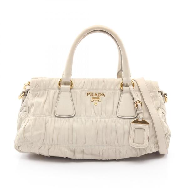 PRADA（プラダ） PRADA NAPPA GAUFRE' 2WAY ギャザー ハンドバッグ