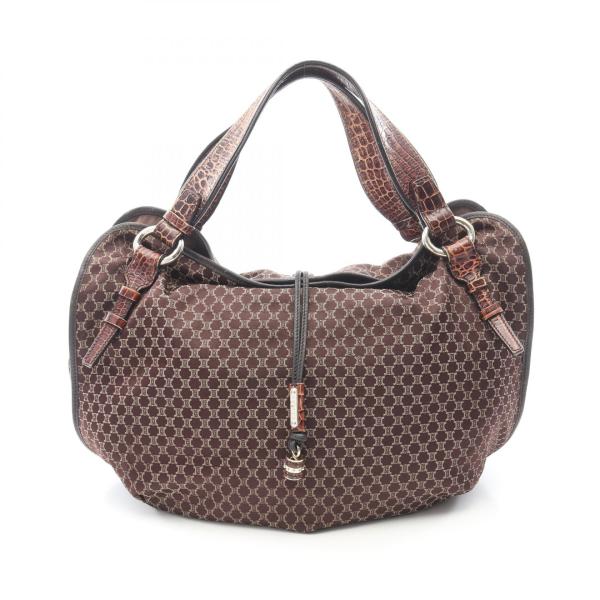 セリーヌ ビタースウィート トリオンフ キャンバス クロコ型押し レザー 大容量 CELINE（セリーヌ） ビタースウィート マカダム クロコ型押し