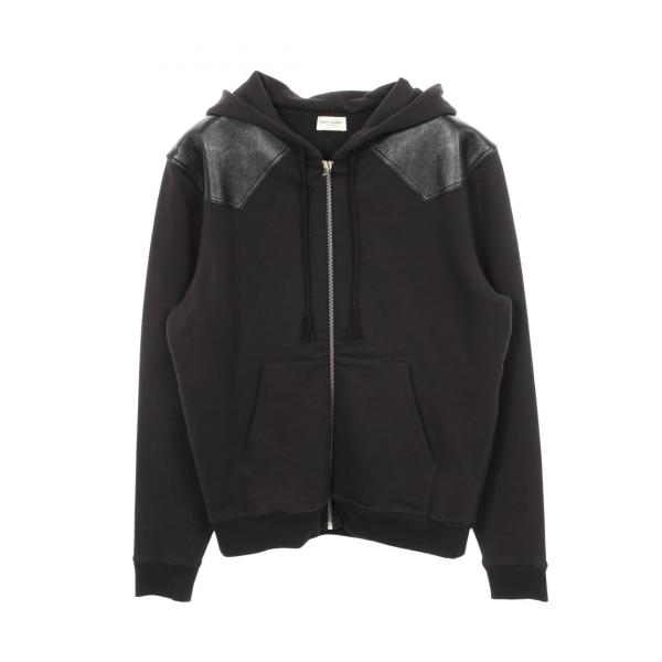 サンローランパリ SAINT LAURENT PARIS レザー切替 パーカー 衣料品
