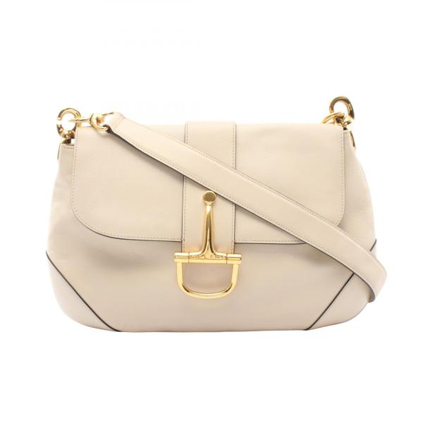 CELINE（セリーヌ） ロゴ ショルダーバッグ バッグ レザー アイボリー 