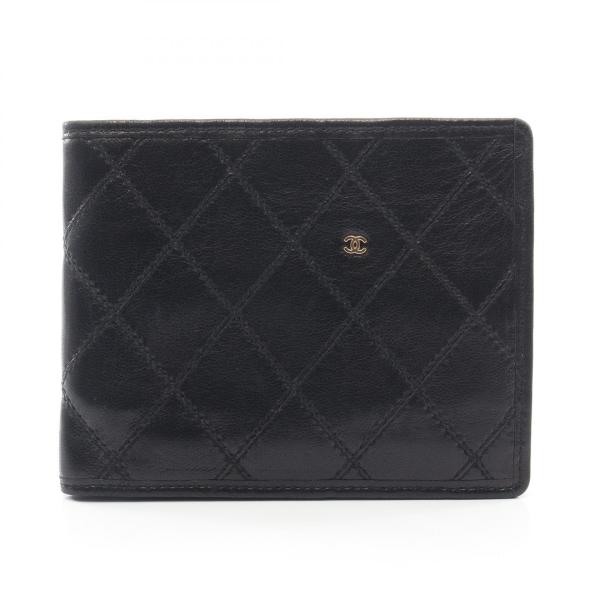 CHANEL シャネル ビコローレ がま口 ラムスキン 二つ折り財布 ブラック CHANEL（シャネル） 爆買 ビコローレ 二つ折り財布 財布 ラムスキン