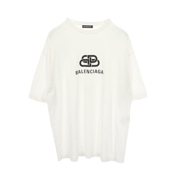 ✨美品✨ BALENCIAGA センターロゴ プリント 半袖Tシャツ ホワイト BALENCIAGA（バレンシアガ） BALENCIAGA BBロゴ 半袖Tシャツ 衣料品