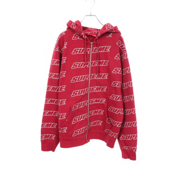 シュプリーム Supreme Repeat Zip Up Hooded Sweatshirt パーカー 衣料品 トップス コットン メンズ レッド系 【中古】 Supreme（シュプリーム） Supreme Repeat Zip Up Hooded Sweatshirt