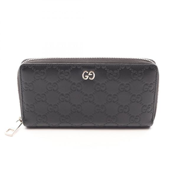 GUCCI（グッチ） グッチシマ ラウンド長財布 財布 レザー ブラック系