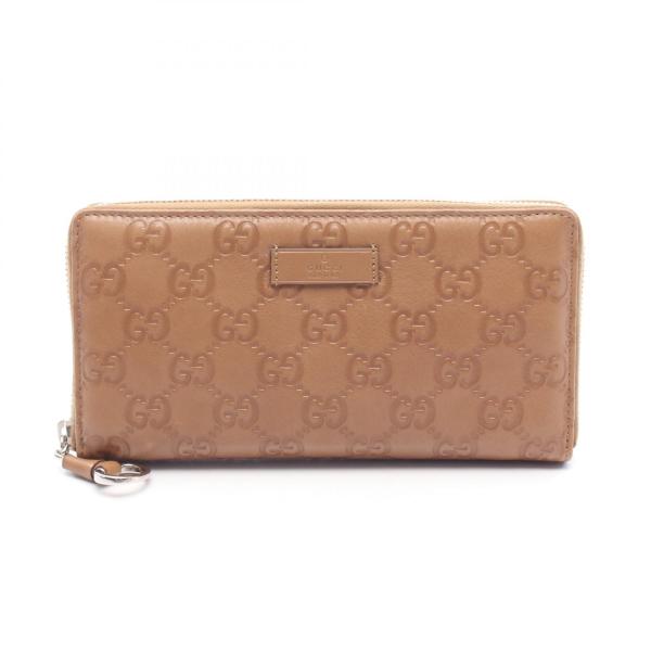 GUCCI（グッチ） グッチシマ ラウンド長財布 財布 レザー ブラウン系