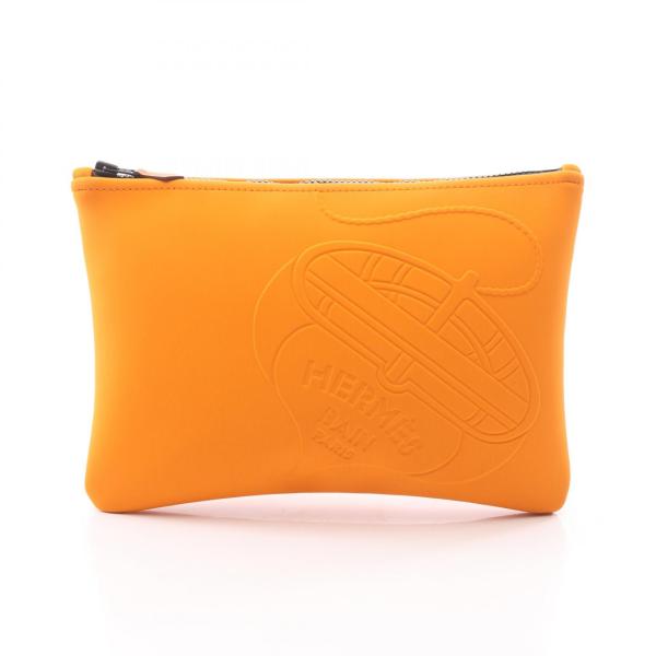 HERMES エルメス　ネオバン　MM クラッチバッグ　ポーチ　エンボスロゴ HERMES（エルメス） ネオバン タラサMM ブラック金具 ポーチ バッグ