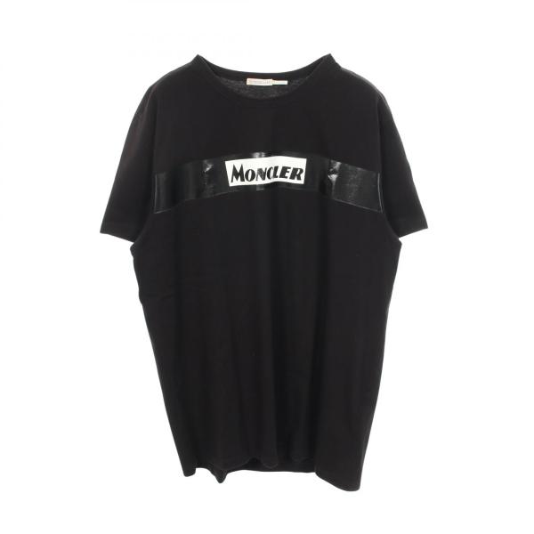 MONCLER ブラックTシャツ サイドロゴ 半袖 レディース MONCLER（モンクレール） ロゴプリント 半袖Tシャツ 衣料品 トップス