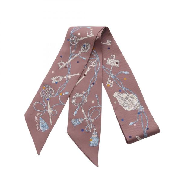 HERMES　Les Cles a Pois　エルメス　ツイリー　リボンスカーフ HERMES（エルメス） ツイリー Les Cles a Pois リボン スカーフ 衣料品