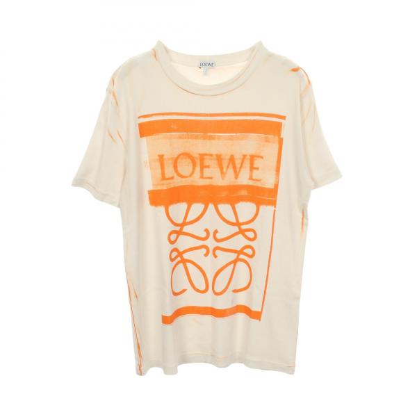希少LOEWE　ロエベ　刺繡ロゴ　アナグラム　半袖Tシャツ　オレンジ LOEWE（ロエベ） アナグラム ロゴプリント 半袖Tシャツ 衣料品