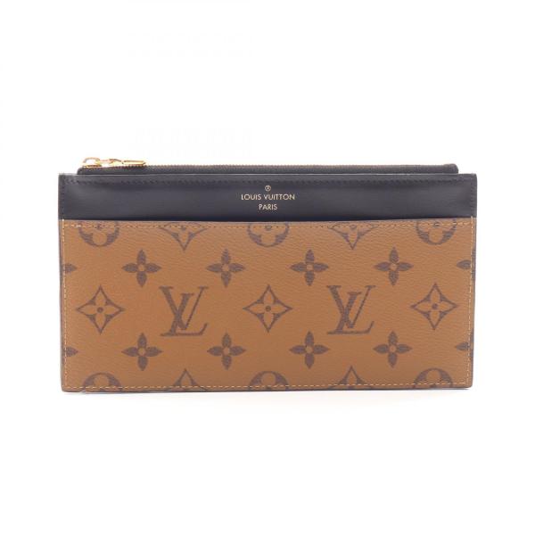 ルイヴィトン モノグラム リバース ブラウン ブラック M80390 LOUIS VUITTON（ルイ・ヴィトン） スリム パース モノグラムリバース