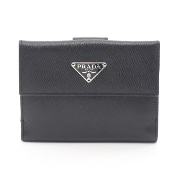 【kkk】プラダPRADA 二つ折り財布 SAFFIANO L 黒 PRADA（プラダ） PRADA SAFFIANO 二つ折り財布 財布 サフィアーノ