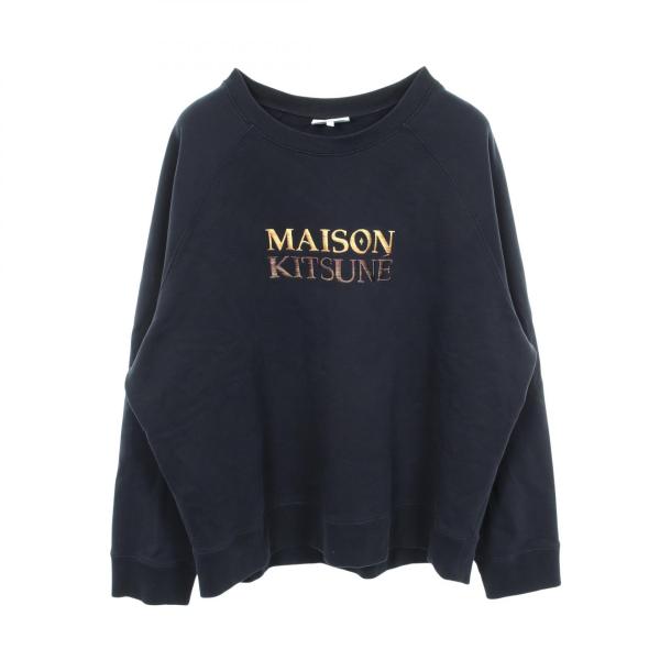人気定番 メゾンキツネ スウェット 現行タグ 刺繍ロゴ ワンポイントロゴ メゾンキツネ MAISON KITSUNE ロゴ刺繍 スウェット 衣料品 トップス