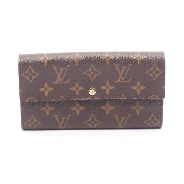ルイヴィトン モノグラム ポシェットポルトモネクレディ 二つ折り長財布 ブラウン LOUIS VUITTON（ルイ・ヴィトン） ポシェット ポルト モネ クレディ