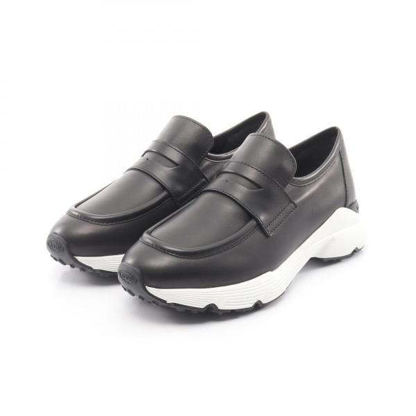 トッズ TOD'S ローファー スニーカー 靴 レザー ブラック系 【中古