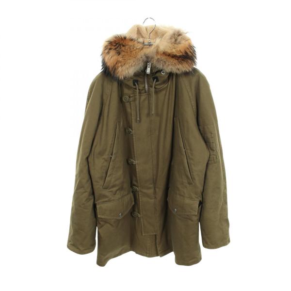 サンローランパリ SAINT LAURENT PARIS フード付き モッズコート 衣料品 アウター コットン メンズ カーキ系 583272 【中古】 サンローランパリ SAINT LAURENT PARIS フード付き モッズコート 衣料