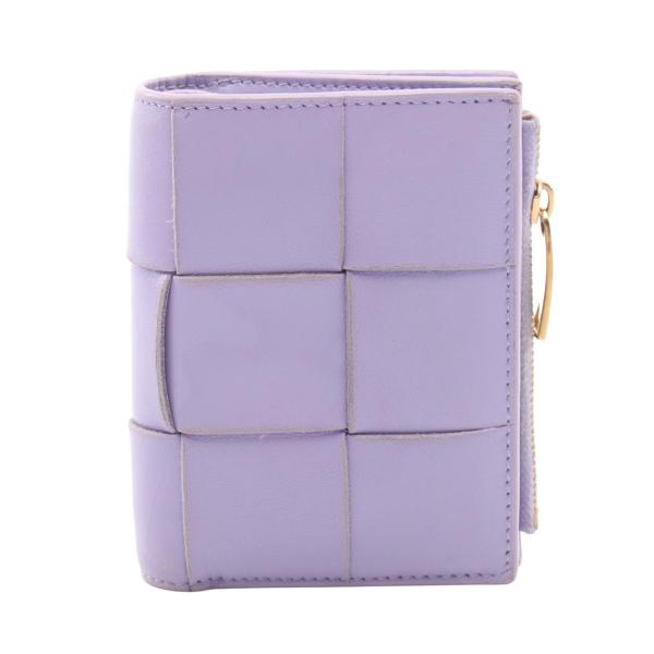 ボッテガヴェネタ カセット 長財布 パープル マキシイントレチャート レザー ボッテガヴェネタ BOTTEGA VENETA スモール カセット マキシイントレ