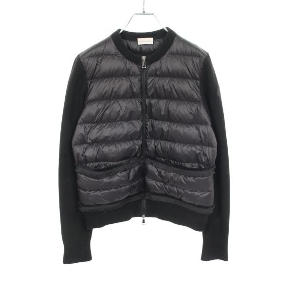 モンクレール MONCLER ニット切替 ダウンジャケット 衣料品 アウター ナイロン ウール メンズ ブラック系 9B50700 【中古】 MONCLER（モンクレール） ニット切替 ダウンジャケット 衣料品