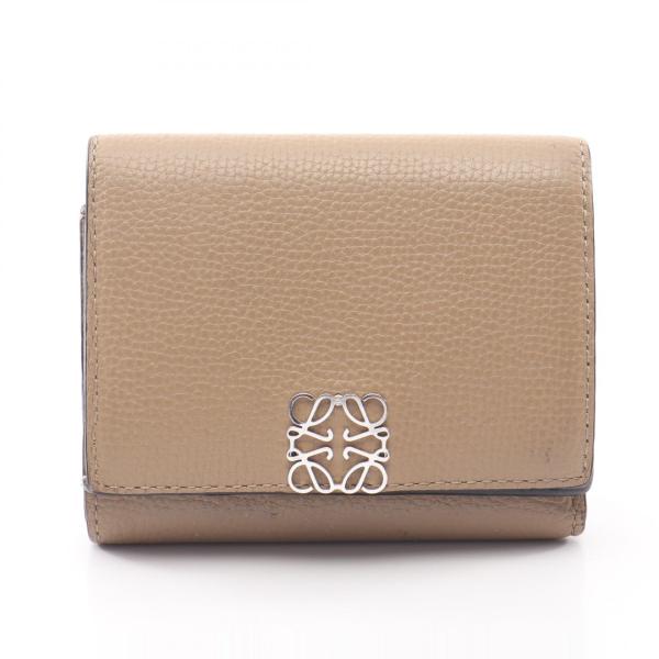 極美品⭐️LOEWE ロエベ アナグラム トライフォールド 三つ折り財布 ベージュ LOEWE（ロエベ） アナグラム トライフォールド 三つ折り財布 財布