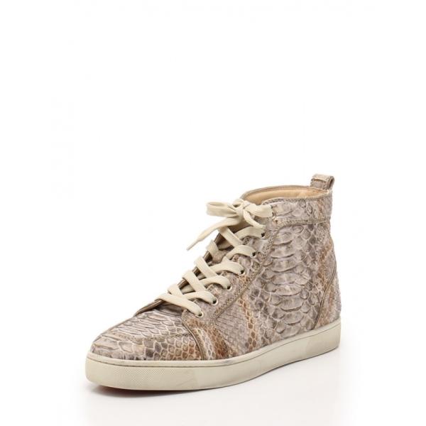 独特の上品短納期 クリスチャン ハイカットスニーカー Christian メンズファッション ルブタン パイソン Louboutin グレー ファッション 茶 2373 Recloヤフーショップ スニーカー スニーカー ゴールド メンズ 中古