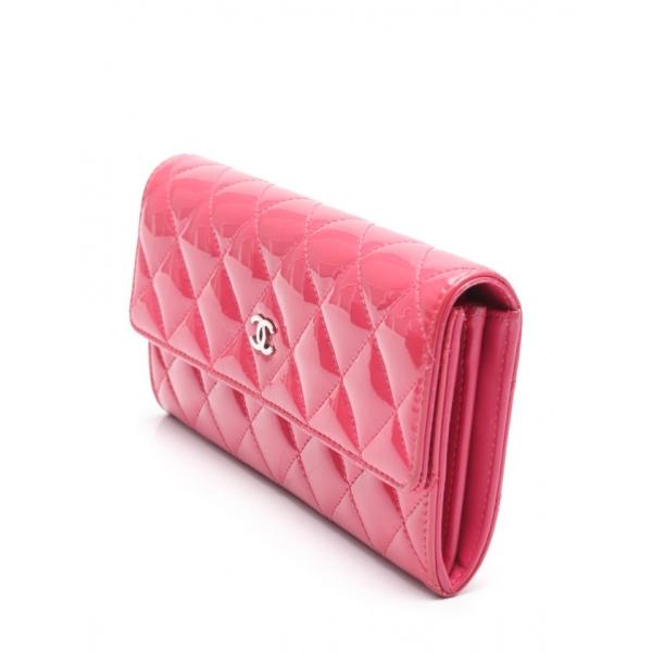 CHANEL エナメルレザー マトラッセ 長財布 ピンク CHANEL シャネル ...