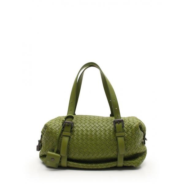 ボッテガ 黄緑 ヴェネタ Bottega Veneta イントレチャート ボストンバッグ 中古 レザー 財布 黄緑 レディース 中古 Recloヤフーショップ