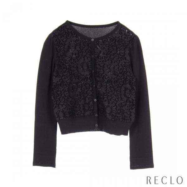 ▪️美品 フォクシー レース切替 ニット カーディガン コットン混 ブラック FOXEY Cardigans – FOXEY 公式オンラインブティック