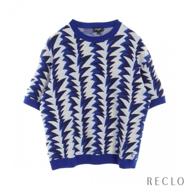 極美品】CHANEL ニット カシミヤ100% ロゴ 総柄 マルチカラー 42