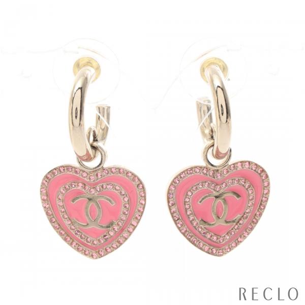 CHANEL（シャネル） ココマーク ハート ピアス GP ラインストーン