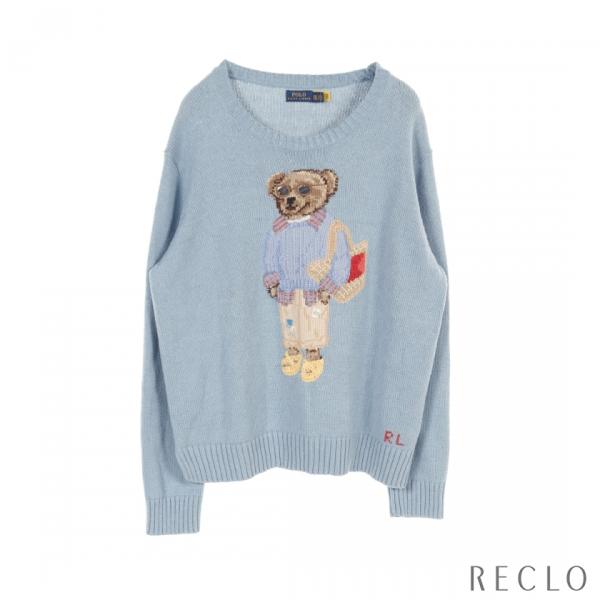 タグ付き Ralph Lauren ラルフローレン ポロベア リネン ニット 90年代 RALPH LAUREN ヴィンテージ POLO BEAR ポロベア リネンコットン