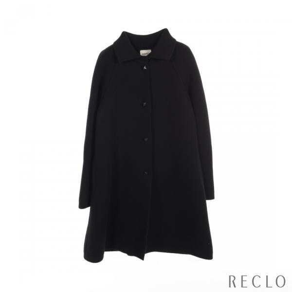 【極美品】 エルメス カシミヤ混 ウール コート メドール ニット ブラック HERMES（エルメス） メドール ニット コート カシミヤ ウール ブラック