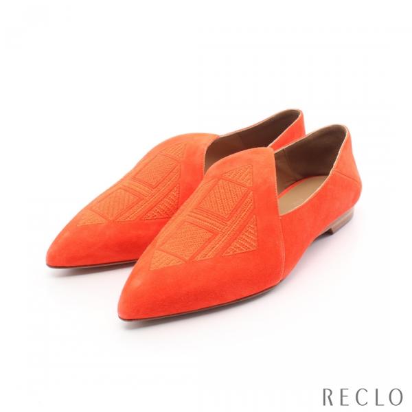 HERMES エルメス　フラット　パンプス HERMES エルメス Hロゴ ポインテッドトゥ フラットシューズ