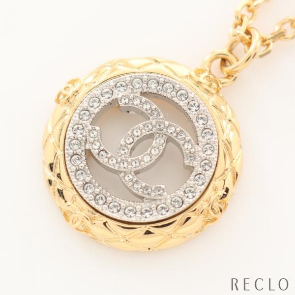 CHANEL シャネル ココマーク ネックレス GP ラインストーン ゴールド
