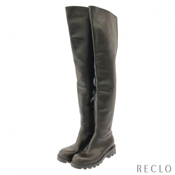 ボッテガヴェネタ BOTTEGA VENETA LUG BOOTS サイハイブーツ ブーツ 靴 レザー レディース ブラウン系 【中古】 BOTTEGA VENETA（ボッテガ・ヴェネタ） BOTTEGA VENETA LUG BOOTS サイ