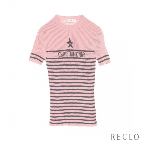 極美品❢ChristianDior　ニット　半袖　クリスチャンディオール クリスチャンディオール Christian Dior ニット 半袖 ボーダー