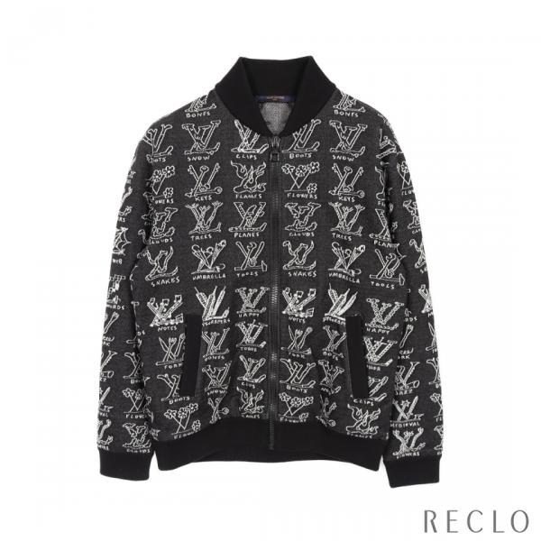 ルイ・ヴィトン LOUIS VUITTON LVカートゥーンジャガードジップスルーブルゾン 衣料品 アウター コットン メンズ ブラック系 RM211M ZMH HKY21W 【中古】 LOUIS VUITTON（ルイ・ヴィトン） LOUIS VUITTON LVカートゥーン