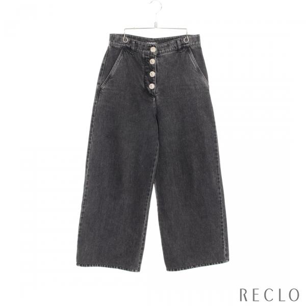 CHANEL（シャネル） 爆買 ワイド デニムパンツ ライオンボタン